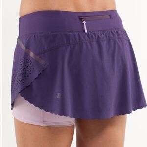 Lululemon Run a Marathon running skirt built-in shorts size 6 color grape/quartz